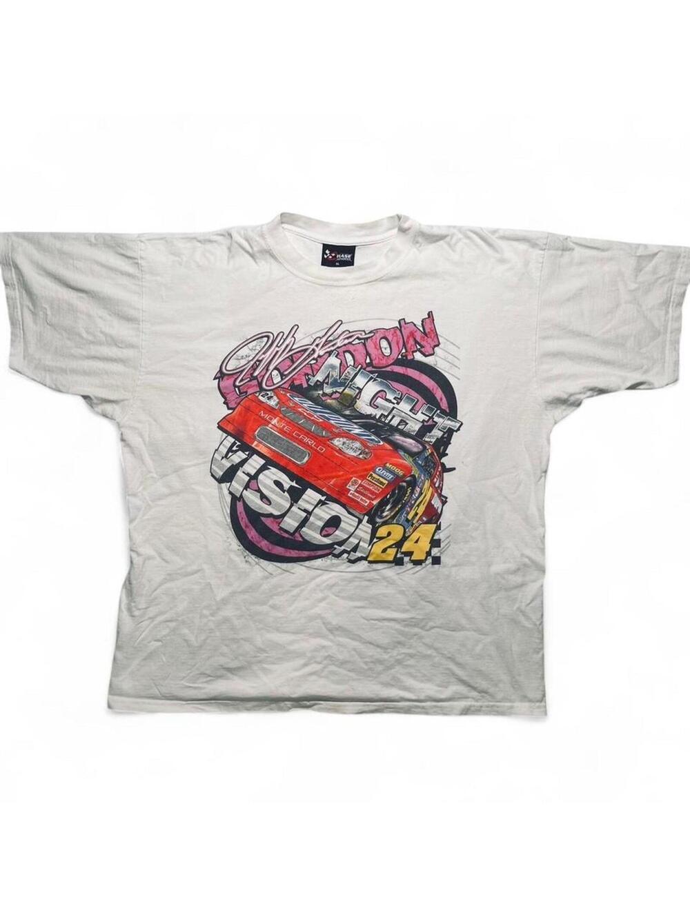 Vintage Jeff Gordon 24 NASCAR Racing Graphic T-Shirt Chase Authentics Size XL
